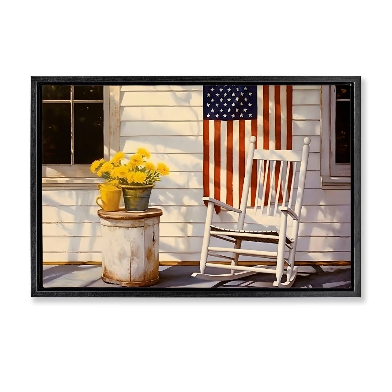 Stupell Industries Americana Deco Scene Floater Framed Art